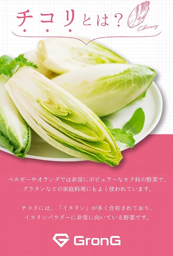 チコリはイヌリンが多く含有されていて、イヌリンパウダーに向いてる野菜です