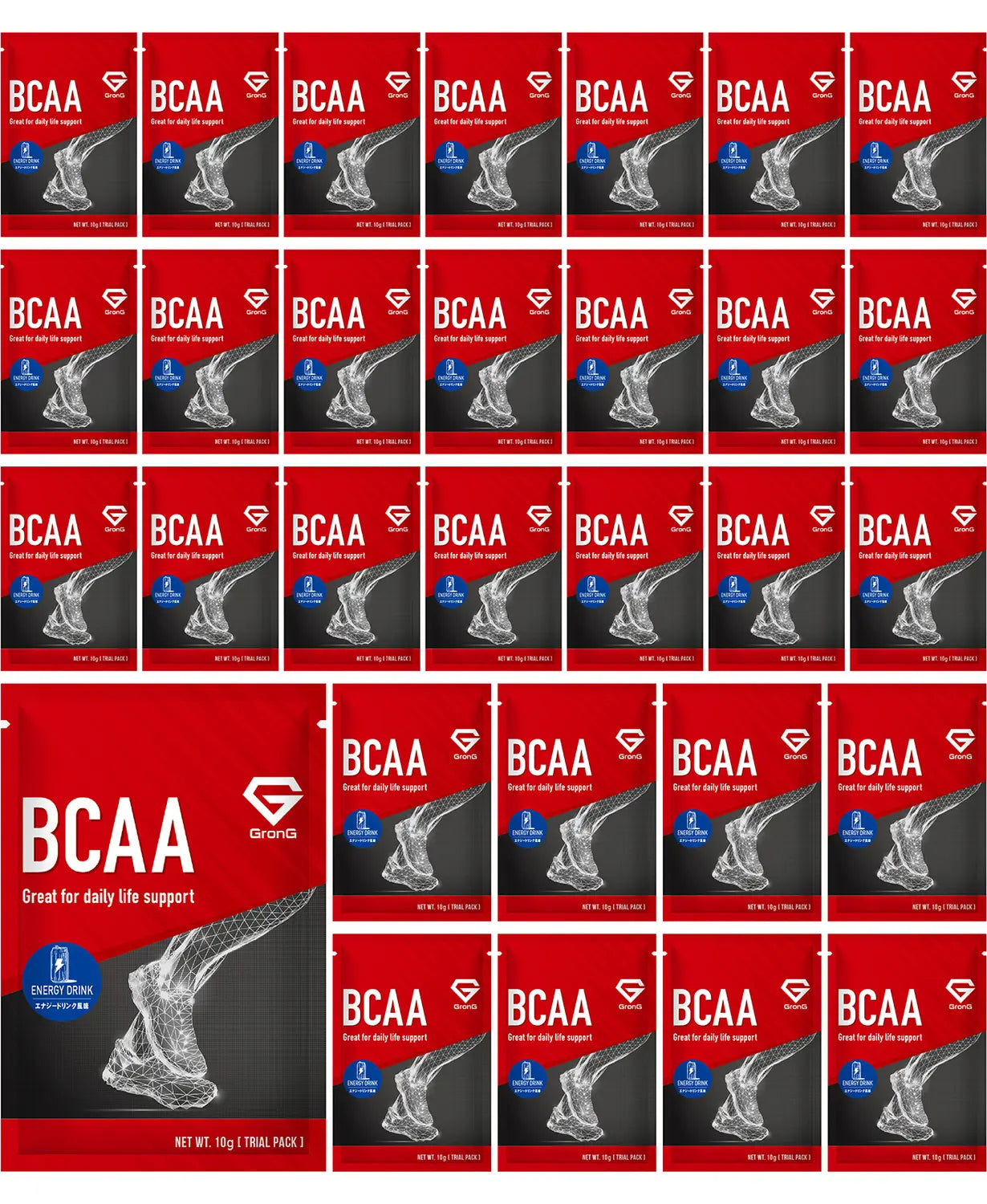 BCAA 使い切りパック 30個セット エナジードリンク風味