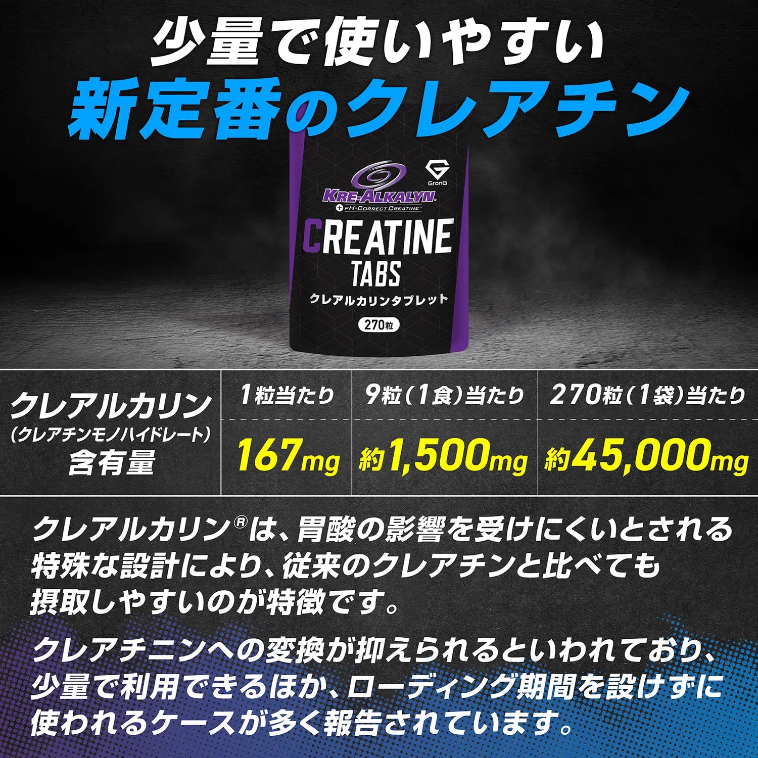 少量で使いやすい新定番のクレアチン