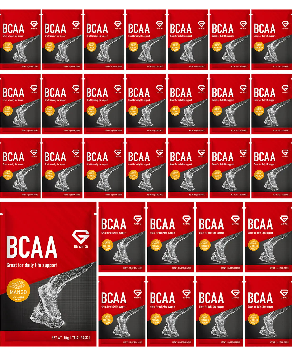 BCAA 使い切りパック 30個セット マンゴー風味
