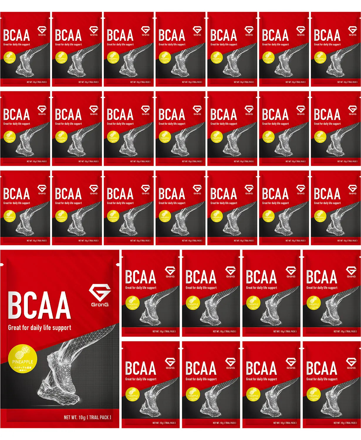 BCAA 使い切りパック 30個セット パイナップル風味