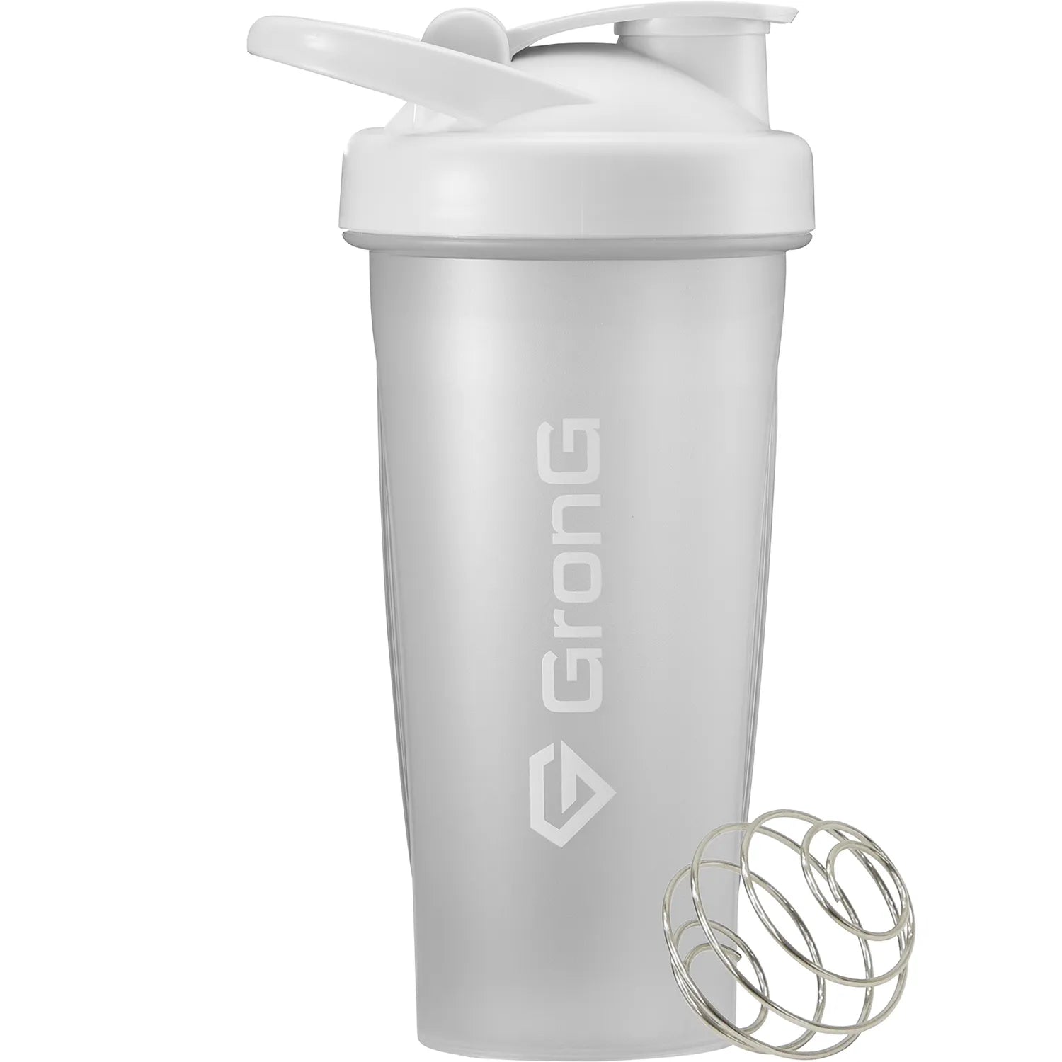 取っ手付き プロテインシェイカー 600ml ホワイト 1個