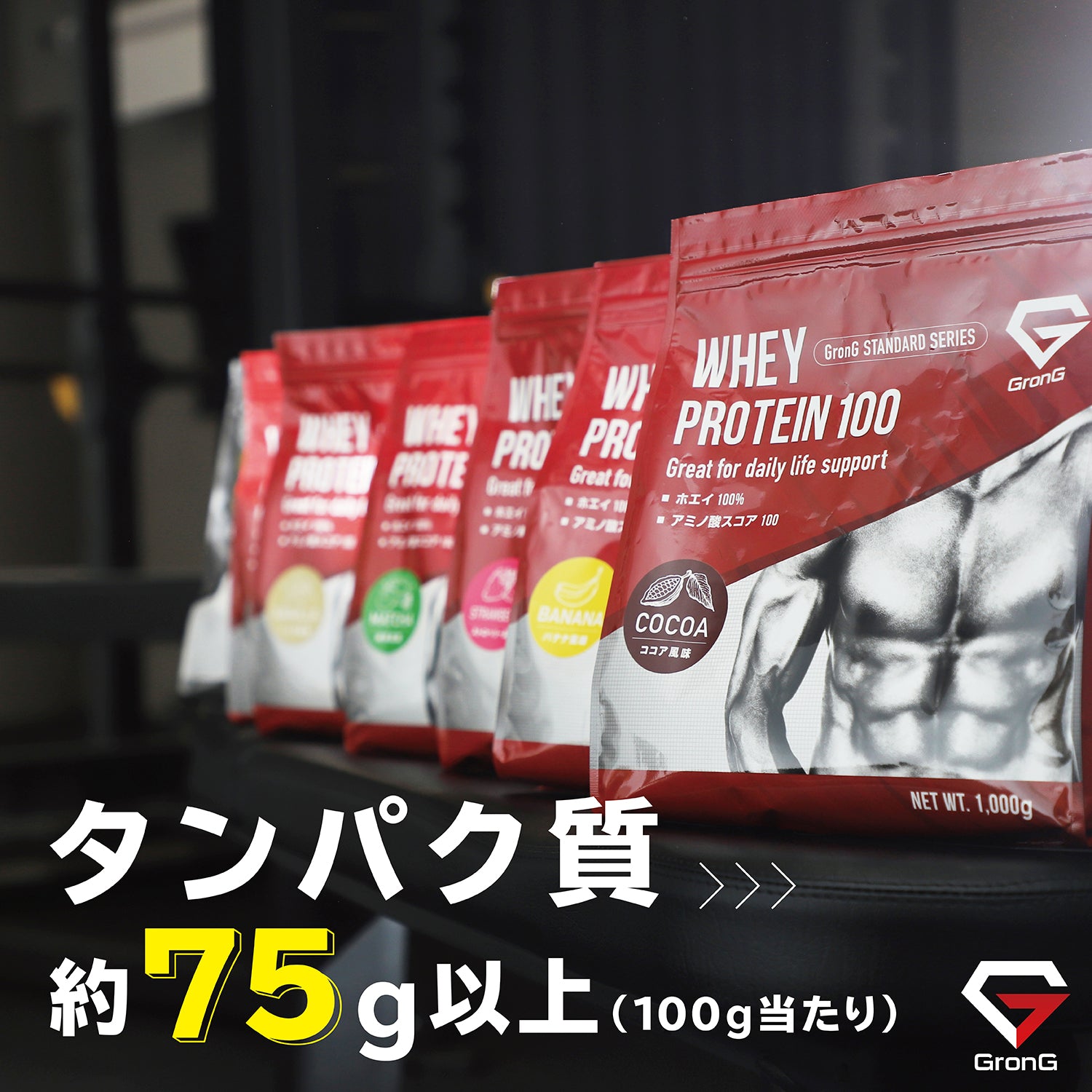 GronG グロング ホエイプロテイン100 ココア風味 3kg 2個セット